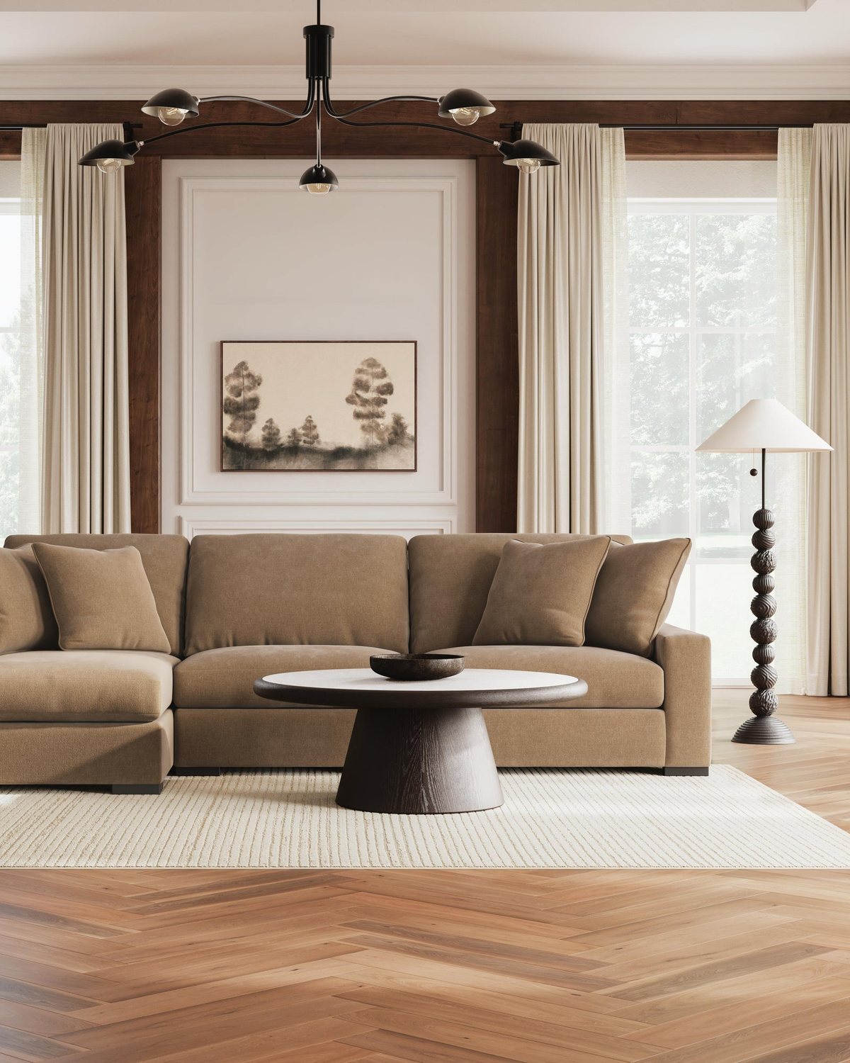 A styled living room